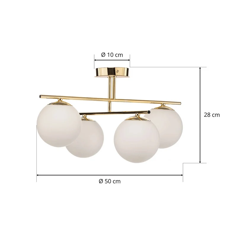B-Ware Aurora Deckenleuchte Deckenlampe Gold 50cm Glas Lampe Leuchte SIEHE TEXT/FOTO