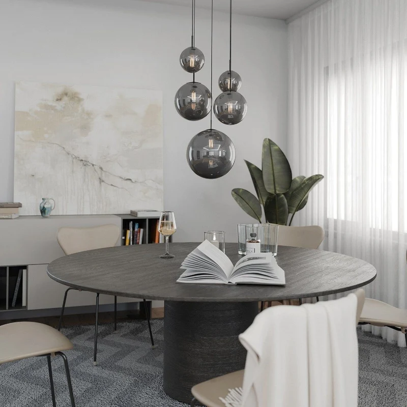 B-Ware Liadomo Pendelleuchte Vetro Cluster Lampe 5-flammig Rauchglas rauchfarben getönt