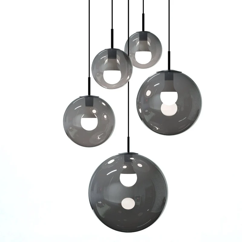 B-Ware Liadomo Pendelleuchte Vetro Cluster Lampe 5-flammig Rauchglas rauchfarben getönt