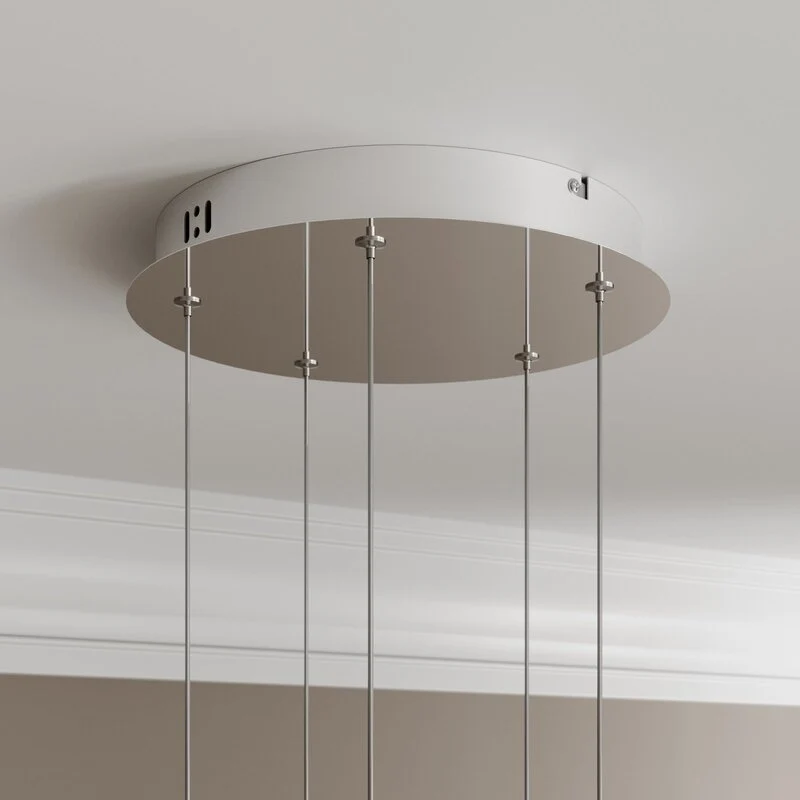 B-Ware Lucande Pendelleuchte Hängelampe LED Glas Chrom Wohnbereich Tischbeleuchtung