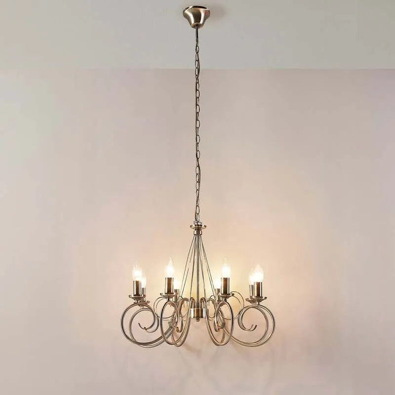 B-Ware Lindby Kronleuchter Hängeleuchte Marnia LED 8-flg dimmbar altmessing Ø53cm 150cm
