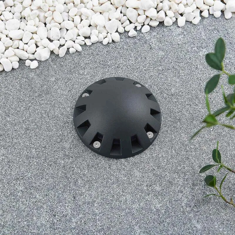B-Ware Lindby LED-Bodenstrahler Emiro Gartenleuchte Außenleuchte dunkelgrau IP67 15cm