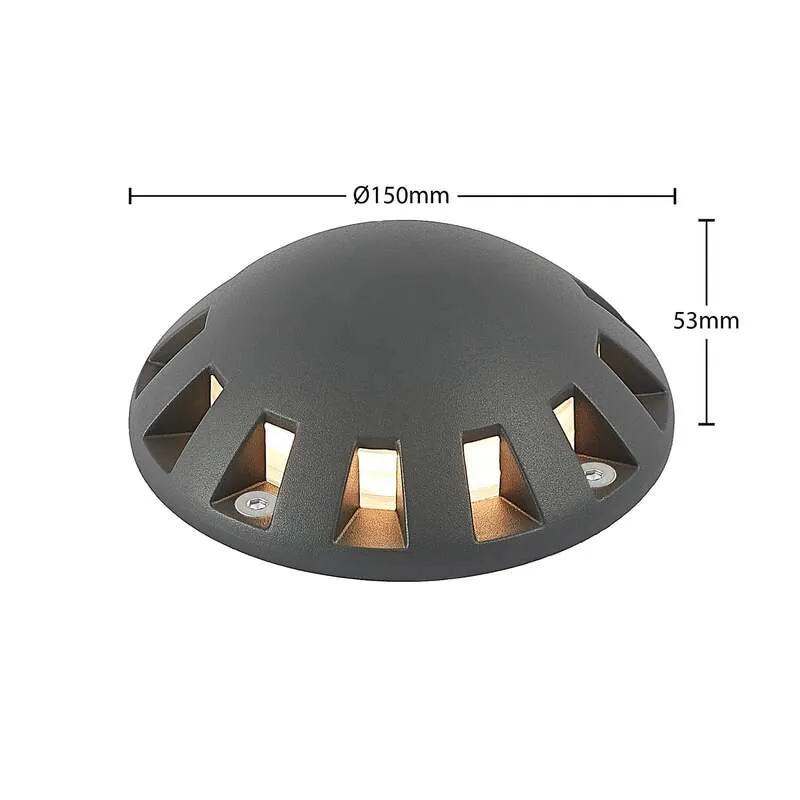 B-Ware Lindby LED-Bodenstrahler Emiro Gartenleuchte Außenleuchte dunkelgrau IP67 15cm