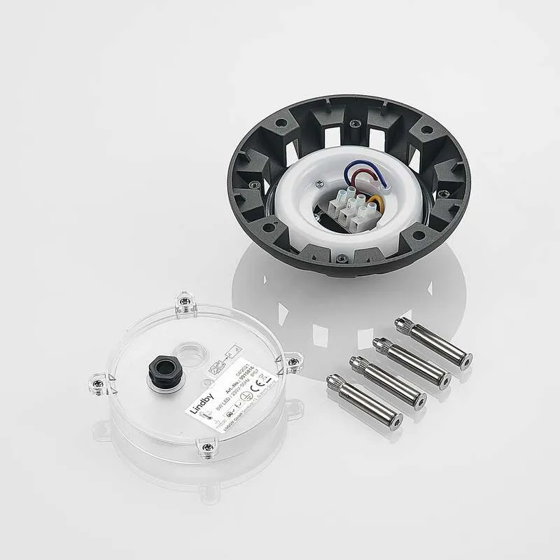 B-Ware Lindby LED-Bodenstrahler Emiro Gartenleuchte Außenleuchte dunkelgrau IP67 15cm