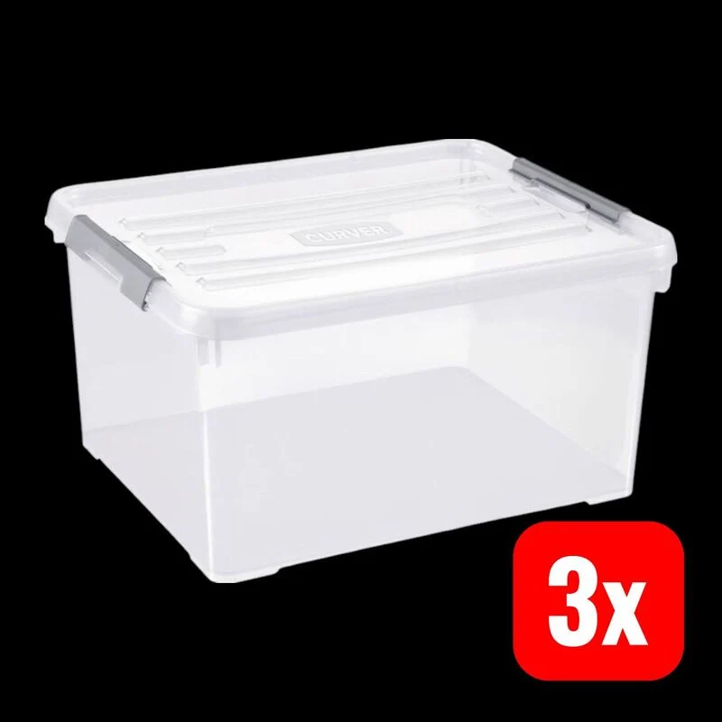 B-Ware Curver HANDY+ Box 35L transparent stapelbar und nestbar Aufbewahrungsbox