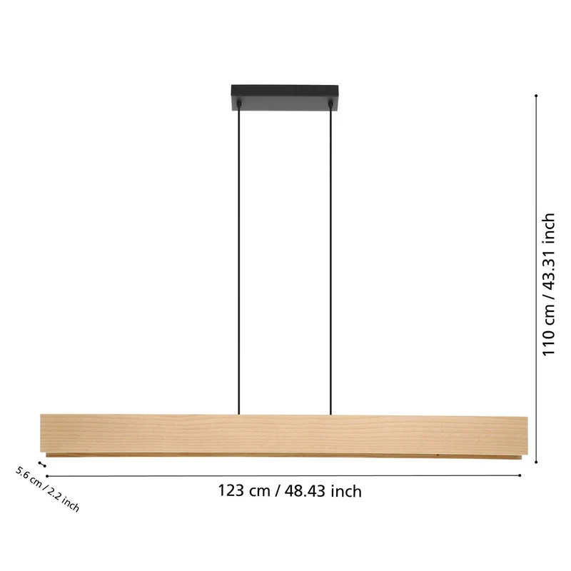 B-Ware EGLO Hängeleuchte Pendelleuchte Smart Zig LED Anchorena Z Holz hell schwarz w864