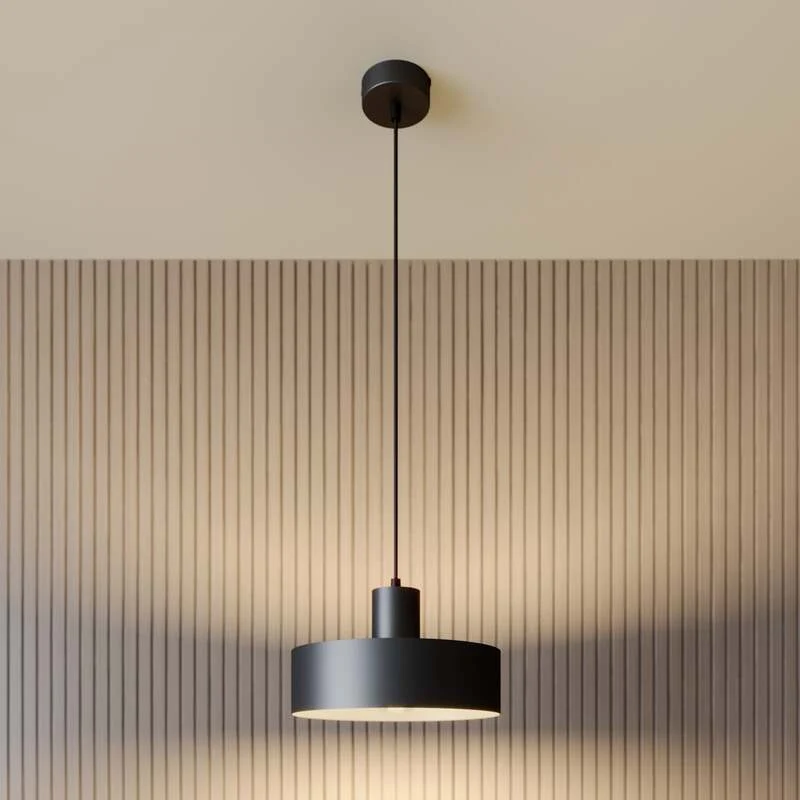 B-Ware Hängeleuchte Lampe Leuchte Hängelampe Deckenlampe Rif aus Metall schwarz Ø 25 cm