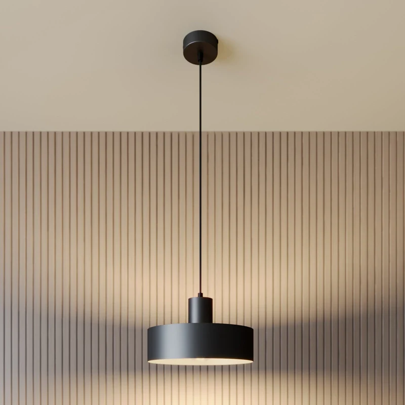 B-Ware Hängeleuchte Lampe Leuchte Hängelampe Deckenlampe Rif aus Metall schwarz Ø 25 cm
