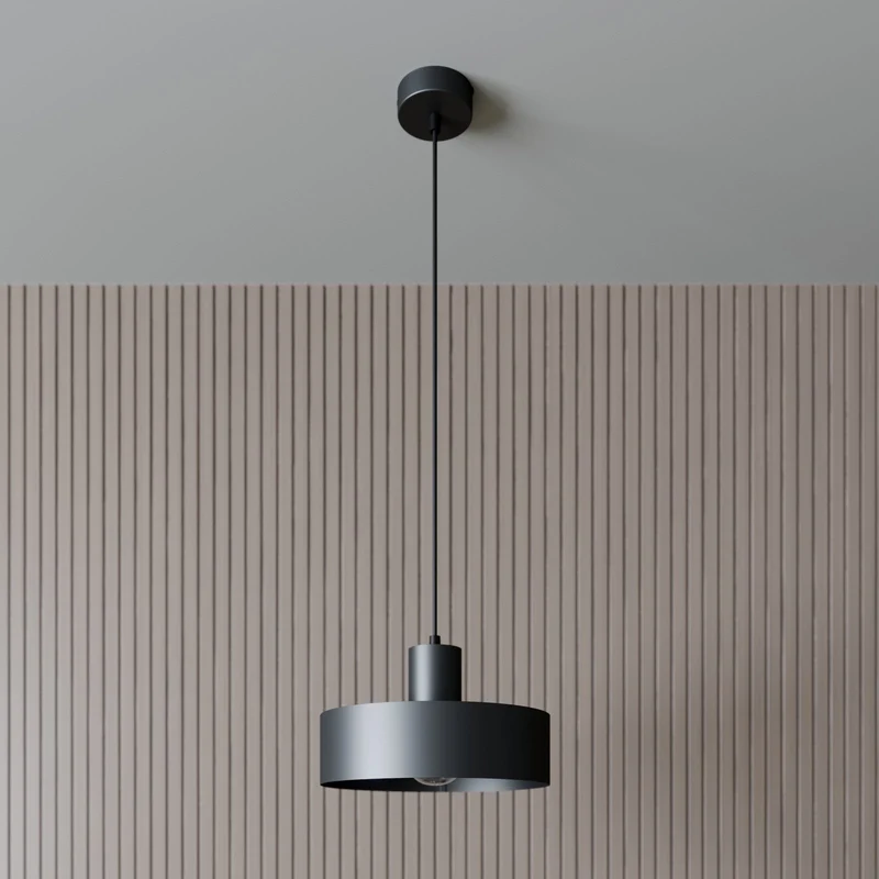 B-Ware Hängeleuchte Lampe Leuchte Hängelampe Deckenlampe Rif aus Metall schwarz Ø 25 cm