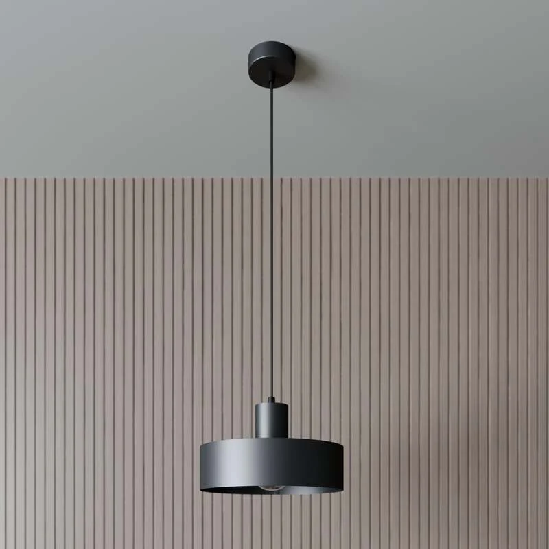 B-Ware Hängeleuchte Lampe Leuchte Hängelampe Deckenlampe Rif aus Metall schwarz Ø 25 cm