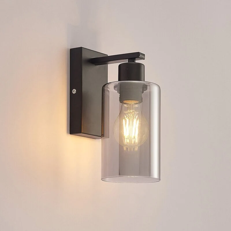 B-Ware Lindby Emavi Wandleuchte Wandlampe Lampe Leuchte Innenraumlampe mit Rauchglas
