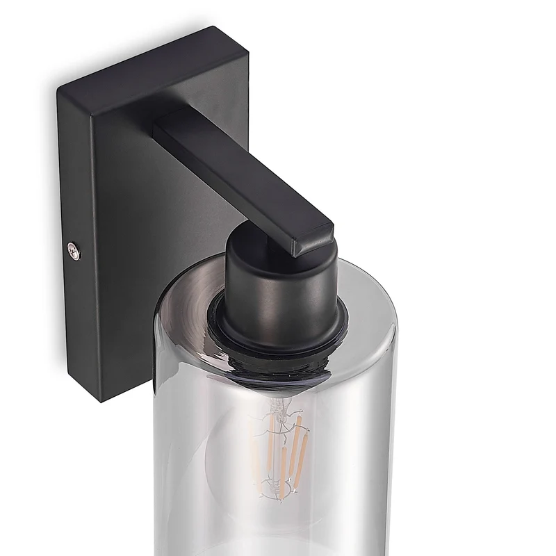 B-Ware Lindby Emavi Wandleuchte Wandlampe Lampe Leuchte Innenraumlampe mit Rauchglas