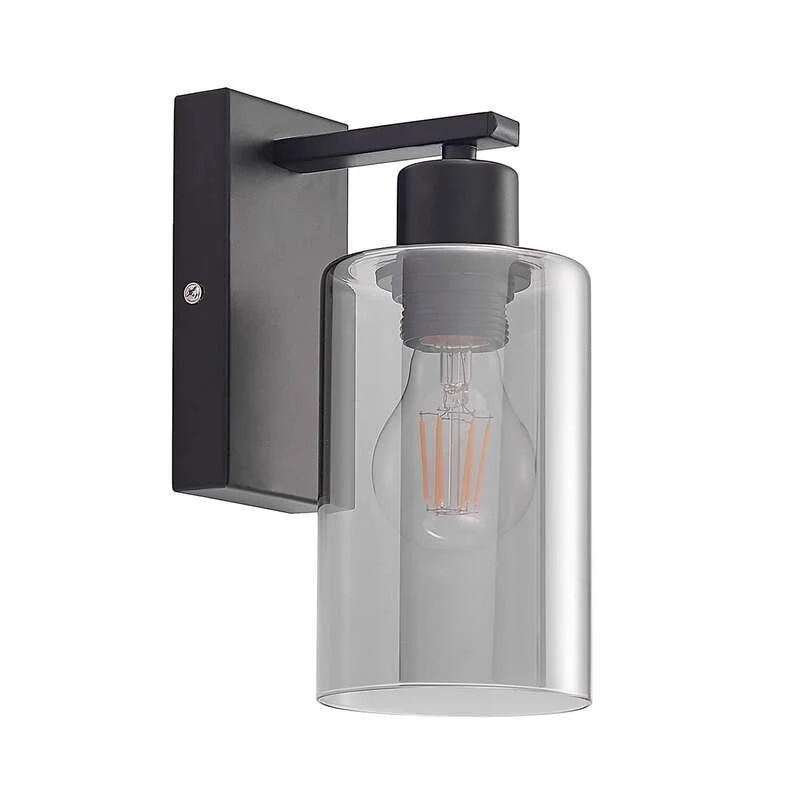 B-Ware Lindby Emavi Wandleuchte Wandlampe Lampe Leuchte Innenraumlampe mit Rauchglas