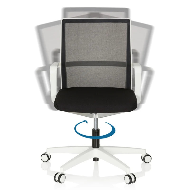 B-Ware hjh OFFICE Bürostuhl Drehstuhl Stuhl 3D Netzstoff weiss schwarz Armlehnen Netz
