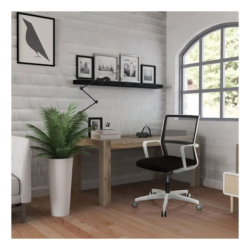 B-Ware hjh OFFICE Bürostuhl Drehstuhl Stuhl 3D Netzstoff weiss schwarz Armlehnen Netz