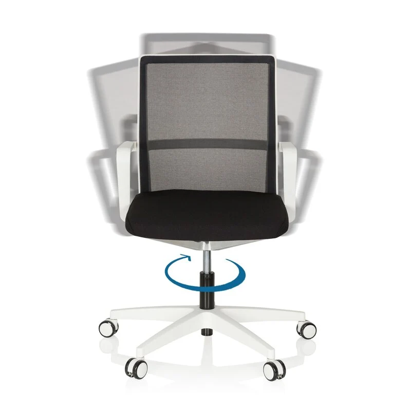 B-Ware hjh OFFICE Bürostuhl Drehstuhl Stuhl 3D Netzstoff weiss schwarz Armlehnen Netz