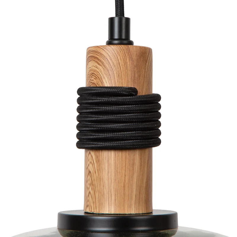 B-Ware Lucide Pendelleuchte Hängelampe Glas amber schwarz Ilona Ø 22 cm E27 LED Lampe