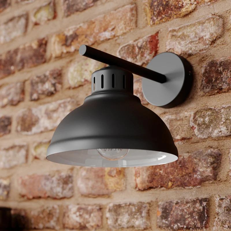 B-Ware Euluna Wandleuchte Sven Wandlampe Wandlicht Leuchte Lampe E27 einflammig schwarz