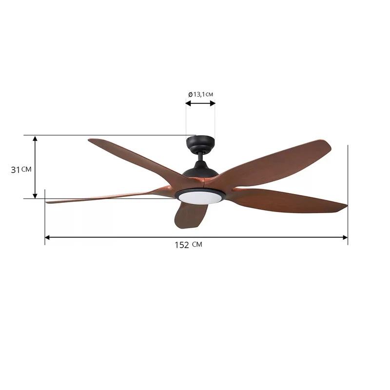 B-Ware Lucande LED-Deckenventilator Omendo, schwarz DC leise CCT Ventilator Gebläse