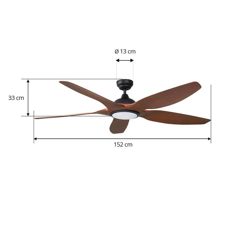 B-Ware Lucande LED-Deckenventilator Omendo, schwarz DC leise CCT Ventilator Gebläse