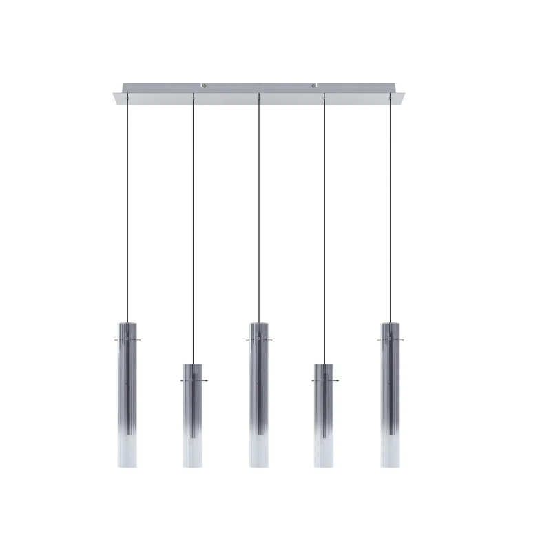 B-Ware Lucande LED-Deckenleuchte Korvitha 5-flammig grau Glas Deckenlampe Lampe Spot