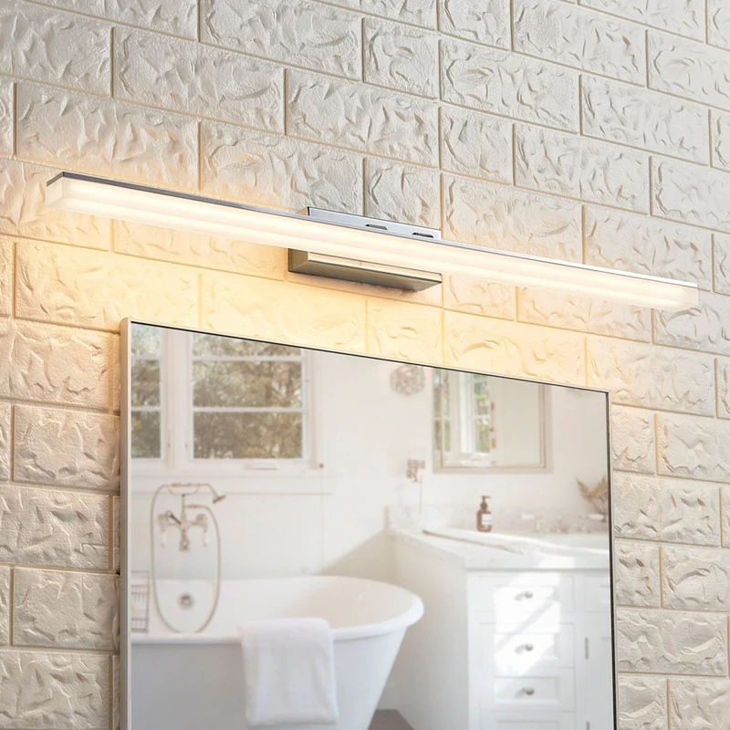 B-Ware Lucande Spiegelleuchte Badleuchte LED Julie Chrom Metall Badezimmerlampe IP44