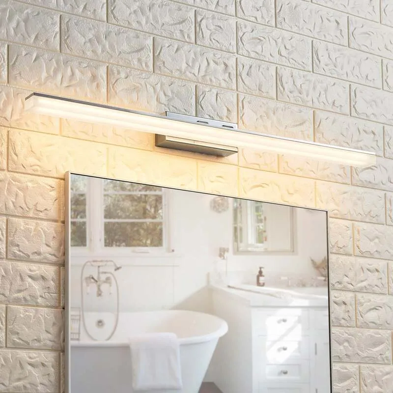 B-Ware Lucande Spiegelleuchte Badleuchte LED Julie Chrom Metall Badezimmerlampe IP44