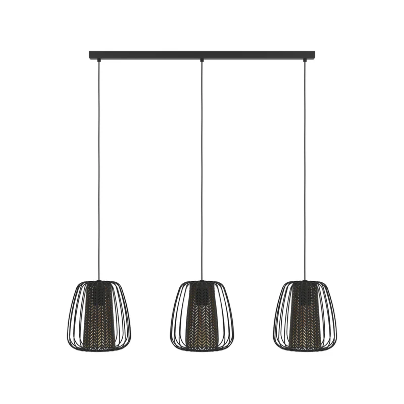 B-Ware Eglo Hängeleuchte Curasao LED Pendelleuchte Lampe 3-flammig dimmbar schwarz gold