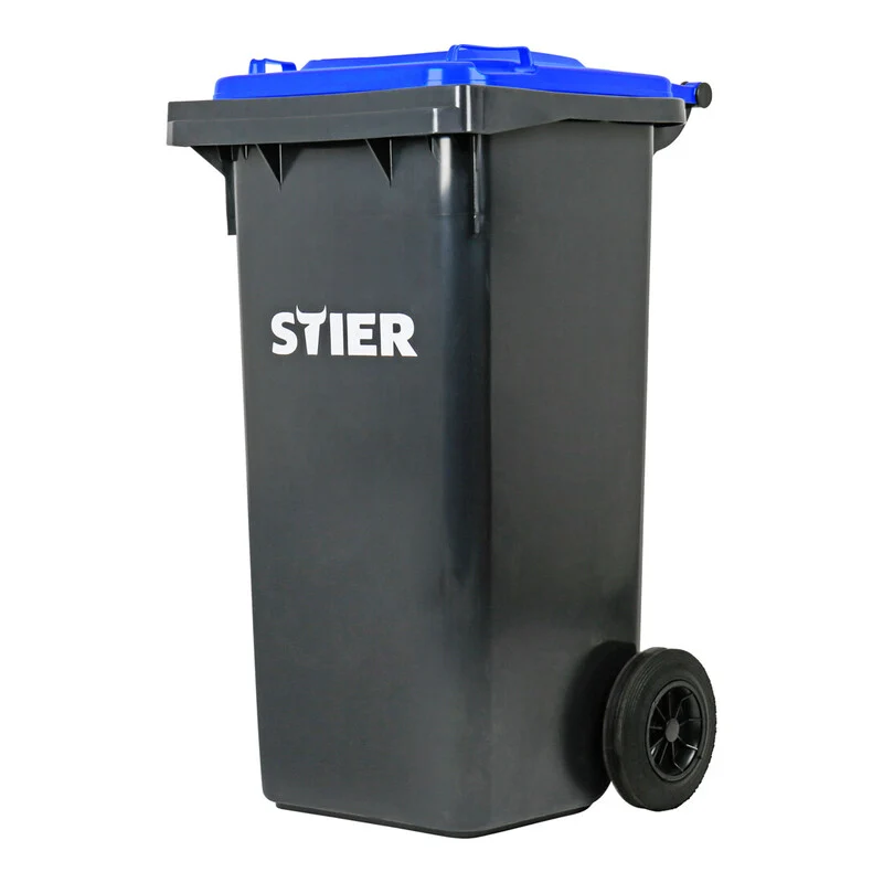 B-Ware STIER Müllgroßbehälter Abfallbehälter 80l grau UV-stabilisiert 445x520x939mm