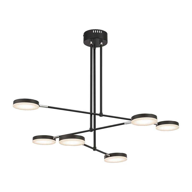 B-Ware Maytoni Hängelampe Hängeleuchte Fad LED Pendelleuchte 6-fl schwarz weiß 89x55cm
