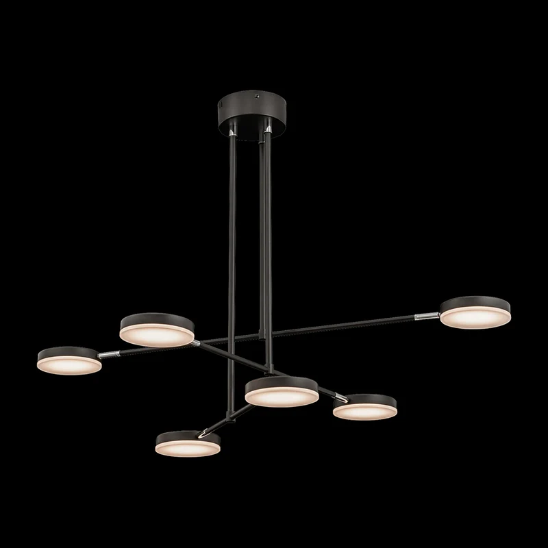 B-Ware Maytoni Hängelampe Hängeleuchte Fad LED Pendelleuchte 6-fl schwarz weiß 89x55cm