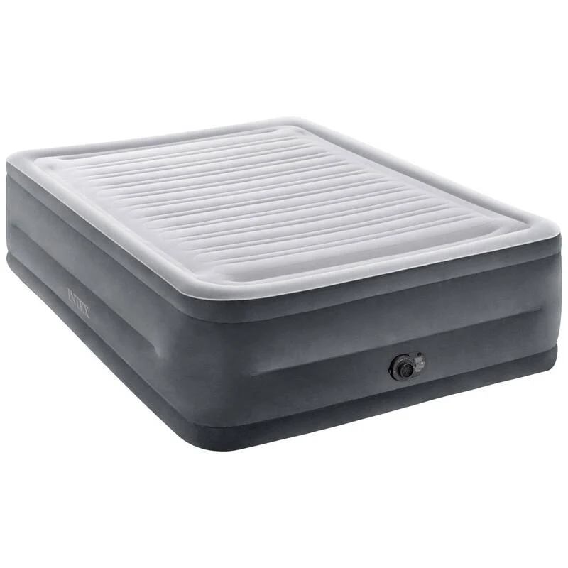 B-Ware Intex Luftbett ComfortPlush DuraBeam 203x152cm grau Elektropumpe 272kg max.