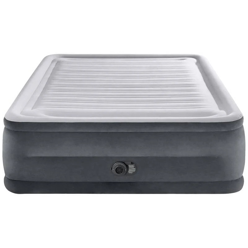 B-Ware Intex Luftbett ComfortPlush DuraBeam 203x152cm grau Elektropumpe 272kg max.