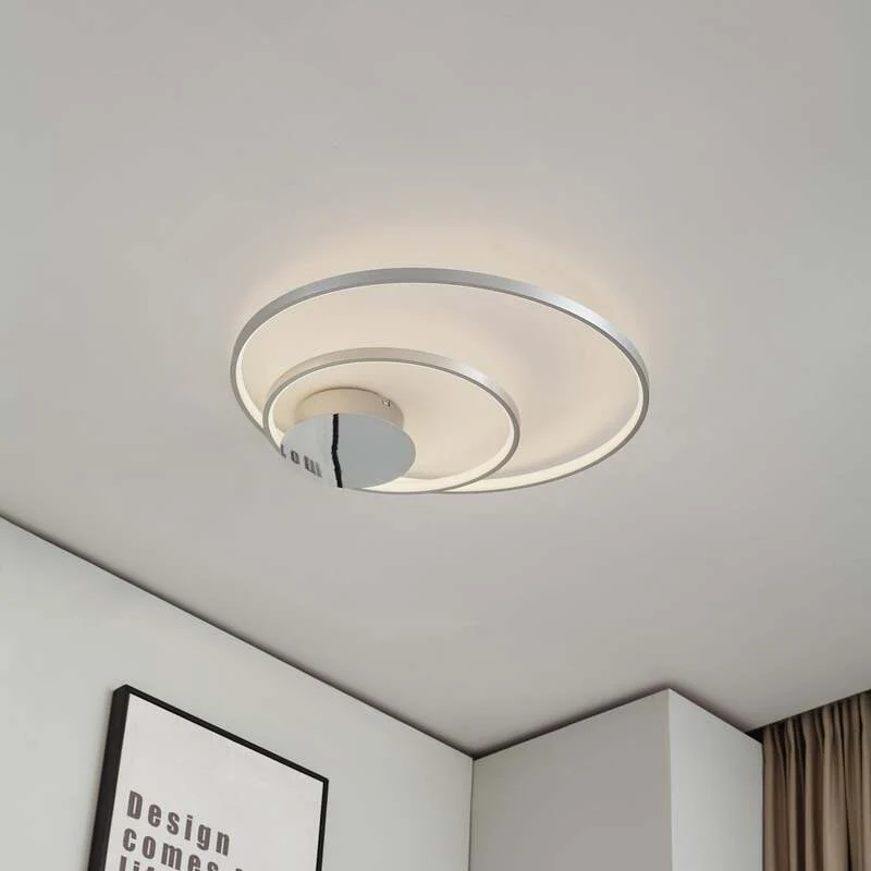 B-Ware Lindby Deckenleuchte LED Nerwin dimmbar Lampe Leuchte warmweiß Ø64,5cm chrom