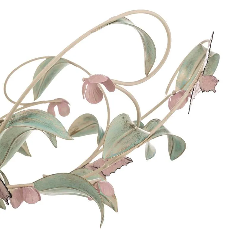 B-Ware Deckenlampe BUTTERFLY LED 3-flammig dimmbar creme grün rosé Ø 64 cm Edelstahl