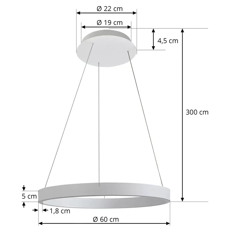 B-Ware Arcchio Answin LED-Hängeleuchte 52,8 W weiß Hängelampe Lampe Leuchte Spot Li324