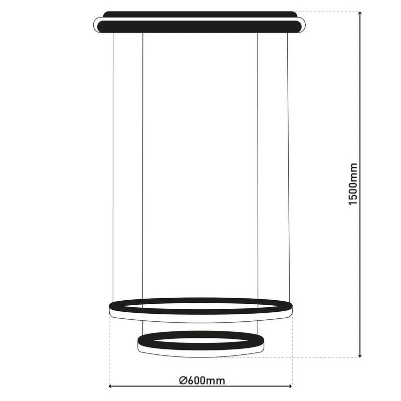 B-Ware Näve Pendelleuchte Hängelampe LED CCT Ringe Fernbedienung schwarz Kunststoff267