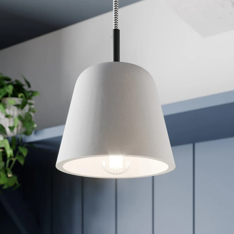 B-Ware Lucande Asta Pendelleuchte Hängeleuchte Deckenlampe Lampe Leuchte Holz grau E14