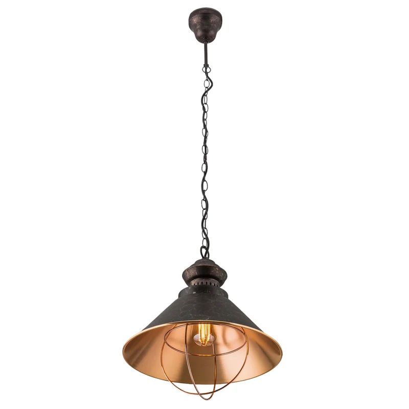 B-Ware Orion Pendellampe Shanta Hängelampe dimmbar schwarz-kupfer 30cm Höhe 34cm Ø