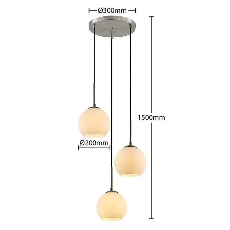 B-Ware Lindby Hängelampe Hängeleuchte Jurian LED Pendelleuchte dimmbar nickel opal