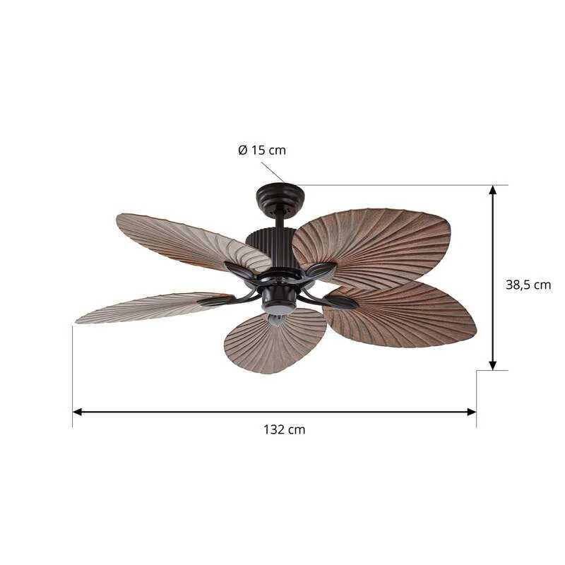 B-Ware Lucande Deckenventilator Silvaris Ø132cm Holzoptik DC leise mit Fernbedienung