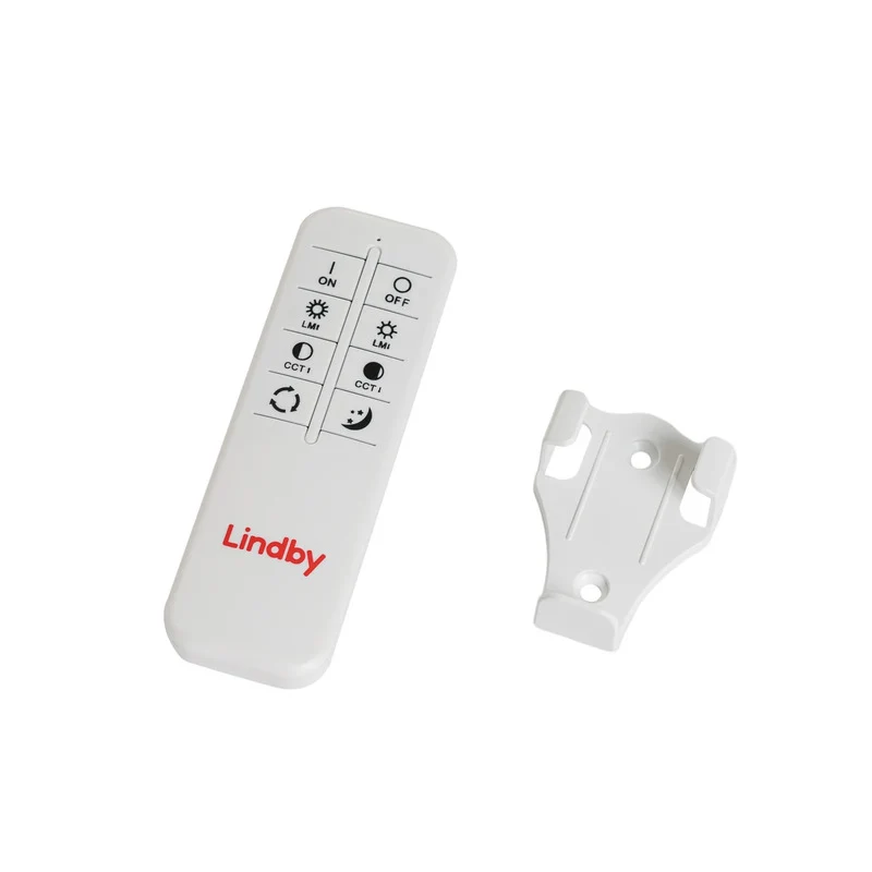 B-Ware Lindby Deckenleuchte Holz/Weiß Milada LED Lampe dimmbar CCT Fernbedienung 40cm