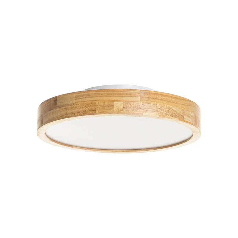 B-Ware Lindby Deckenleuchte Holz/Weiß Milada LED Lampe dimmbar CCT Fernbedienung 40cm