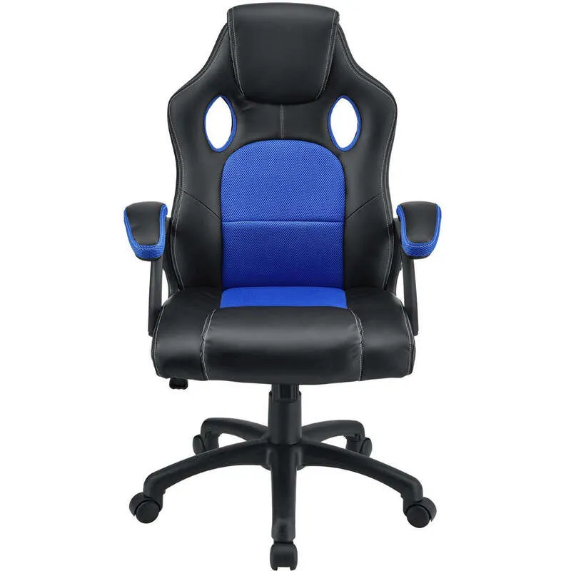 B-Ware Racing Schreibtischstuhl Montreal ergonomisch mit verstellbarer Rückenlehne blau