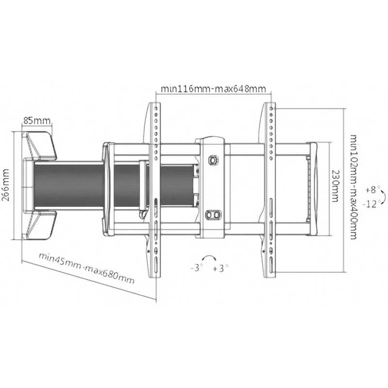 B-Ware SpeaKa Professional TV-Wandhalterung neigbar schwenkbar 40kg 94-178cm Stahl