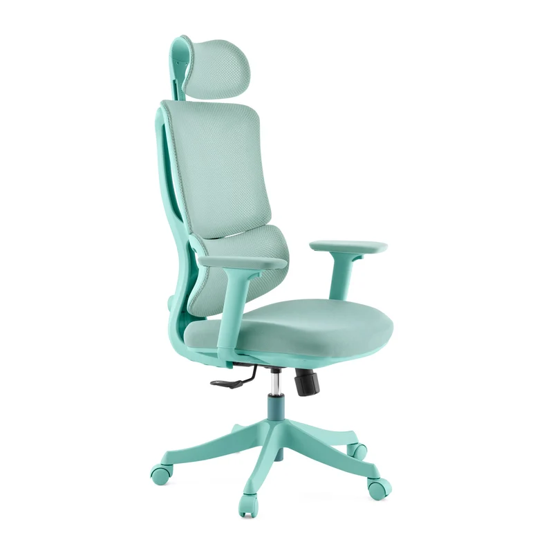 B-Ware MyBuero Drehstuhl Bürostuhl Stuhl Ergomy Colore Stoff 3D Netz Türkis Büro Office