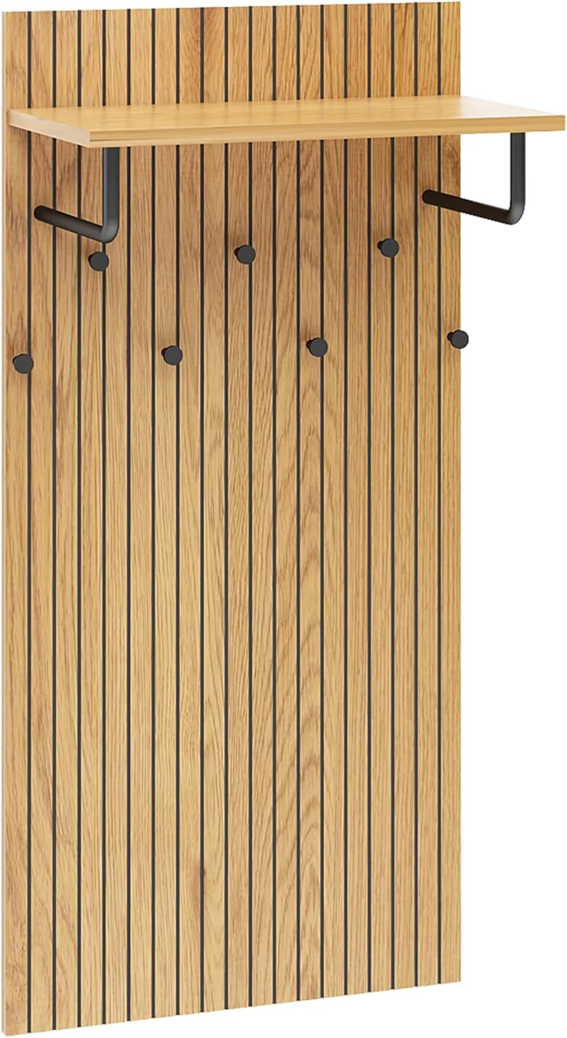 B-Ware hjh LIVING Wandgarderobe Garderobenleiste LINNO SPACE Eiche Schwarz MDF Ablage