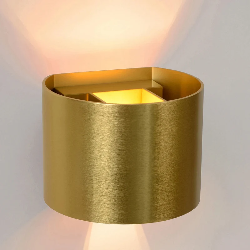 B-Ware Lucide Wandleuchte Wandlampe LED rund gold matt Aluminium dimmbar