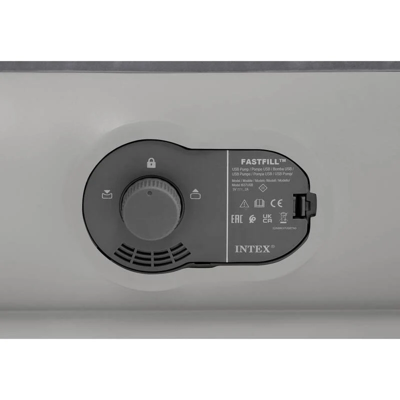B-Ware Intex 64112 Einzelmatratze mit USB-Fastfill-Pumpe Farbe Grau 99 x 191 x 30 cm