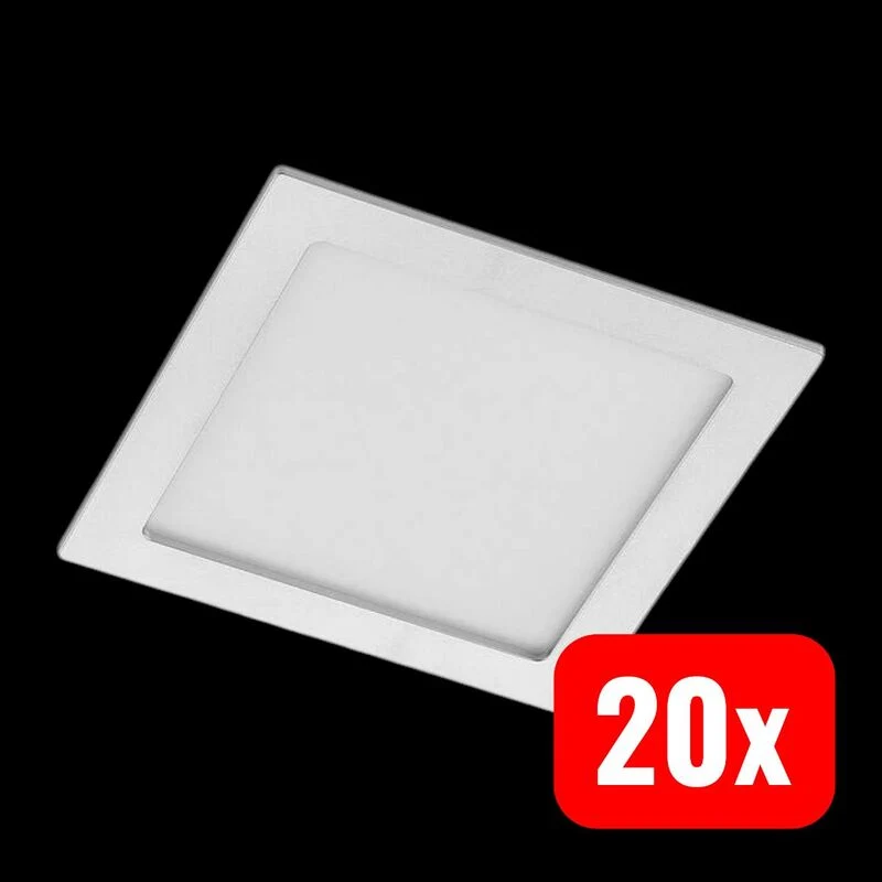B-Ware Prios LED-Einbaulampe Helina 22 cm 24 W dimmbar warmweiß IP44 Silber